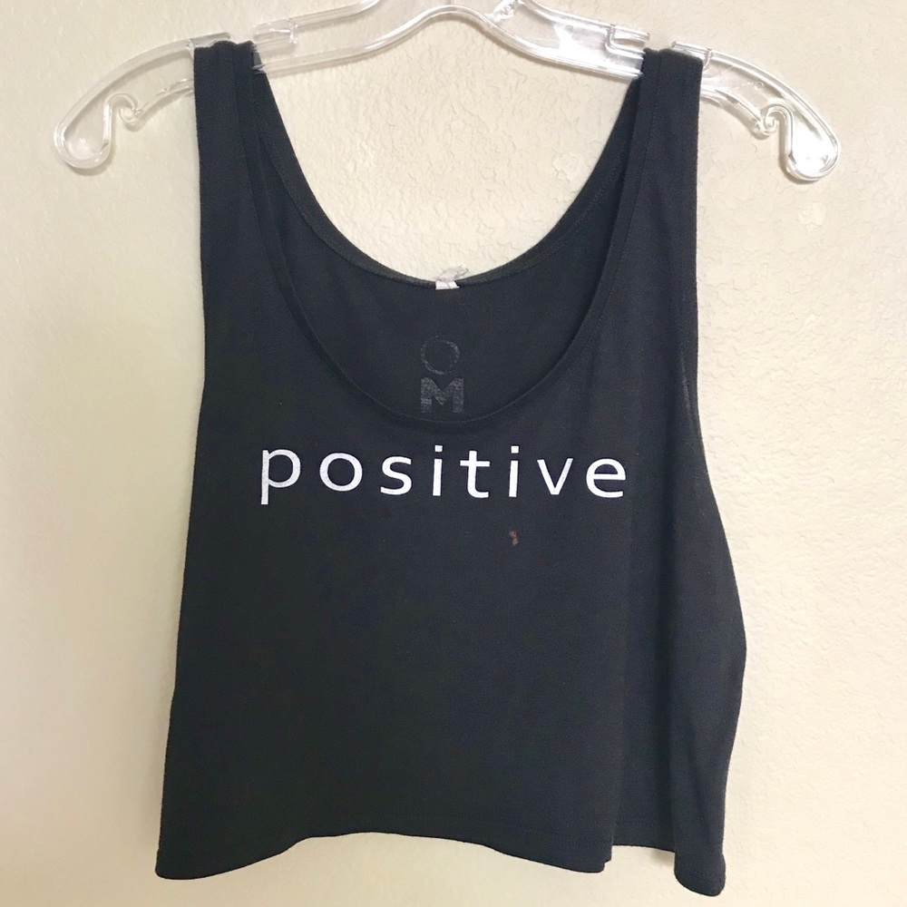 Positive black crop top tank